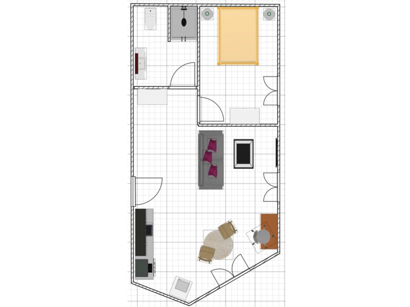Plan du logement — Logement 1 — T2 37 m²